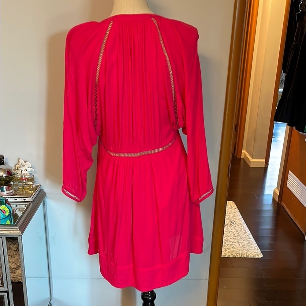 Free People Vibrant Pink Long Sleeve Dress size Small - Picture 5 of 8